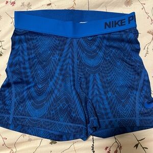 Nike Pro Blue Patterned Shorts